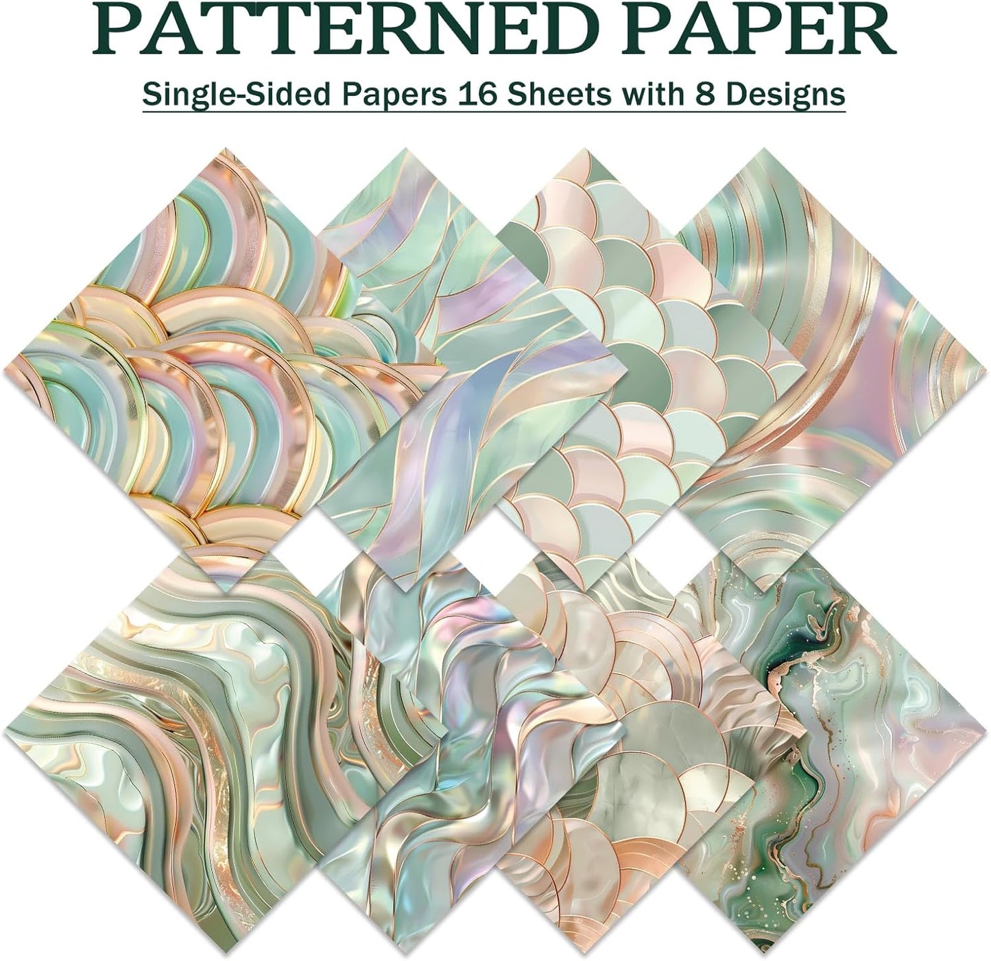 PRSTINCOL Scrapbook Paper,16 Sheets 4.1x5.8 Inch Vintage Stripe Style Scrapbook Supplies,Single-Sided Vivid Origami Decoupage Paper for DIY Crafts, Card Making, Art Journaling
