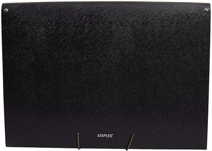 Staples Reinforced Expanding File, 13‑Pocket Accordion Organizer, Letter Size, Heavy‑Duty Poly Construction, Black