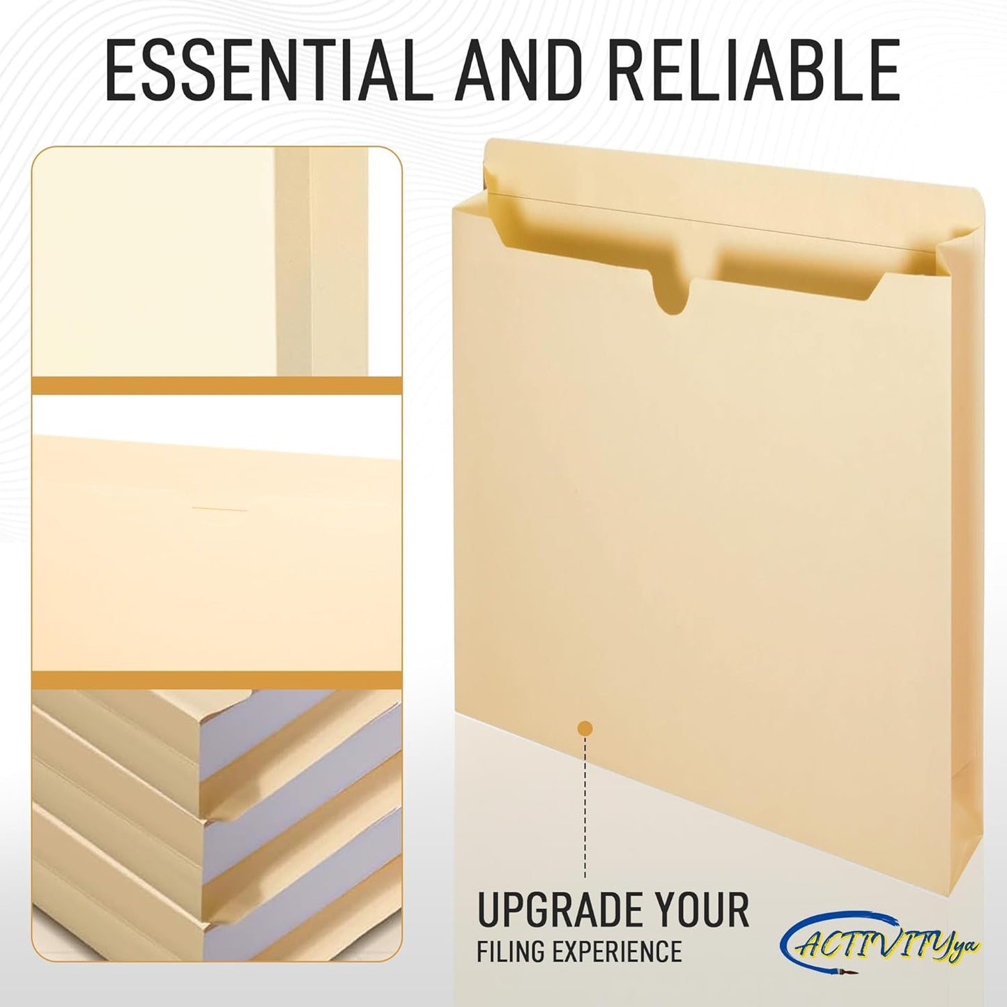 Manila File Jackets, Flat-No Expansion, Letter Size, Reinforced Straight-Cut Tab, 10 Pack