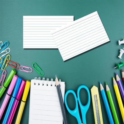 White Index Cards 5x7 Ruled, 50 Pcs File Note Cards, Lined Index Cards, Study Cards, Flashcards for Studying, Notecards for Studying, Note Taking and To Do List