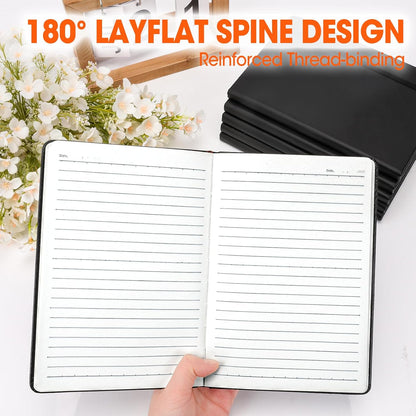 12 Pack Lined Journal Notebook for Work, 200 Pages, Medium 5.5 in x 8.3 in, A5 College Ruled, Hardcover Journaling Notebooks for Writing, Note Taking, Fit for Business Work School Home (Black)