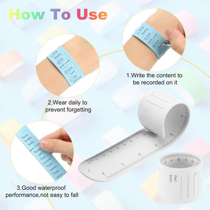 uxcell 2Pcs Writable Wrist Band, 9.45" x 1.18" Waterproof Slap Bracelet Reusable Writable Erasable to Do List Silicone Memo Wrist Bands for Planner Reminder (White)
