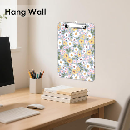 Plastic Cute Clipboard Low-Profile Metal Clip, A4 Letter Size 9 x 12.5 in, 8.5 x 11 Paper Clip Board for Teachers, Nurses, Classroom,Cute Black Cats