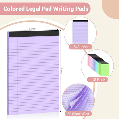 Legal Pads 8.5 x 14 Note Pads, 6 Pack Writing Pads Wide Ruled Notepads, Micro Perforated Notepad, Double-Side Printed Lined Paper Pads 30 Sheets per Notepad, White Legal Pads for Home, Office, School