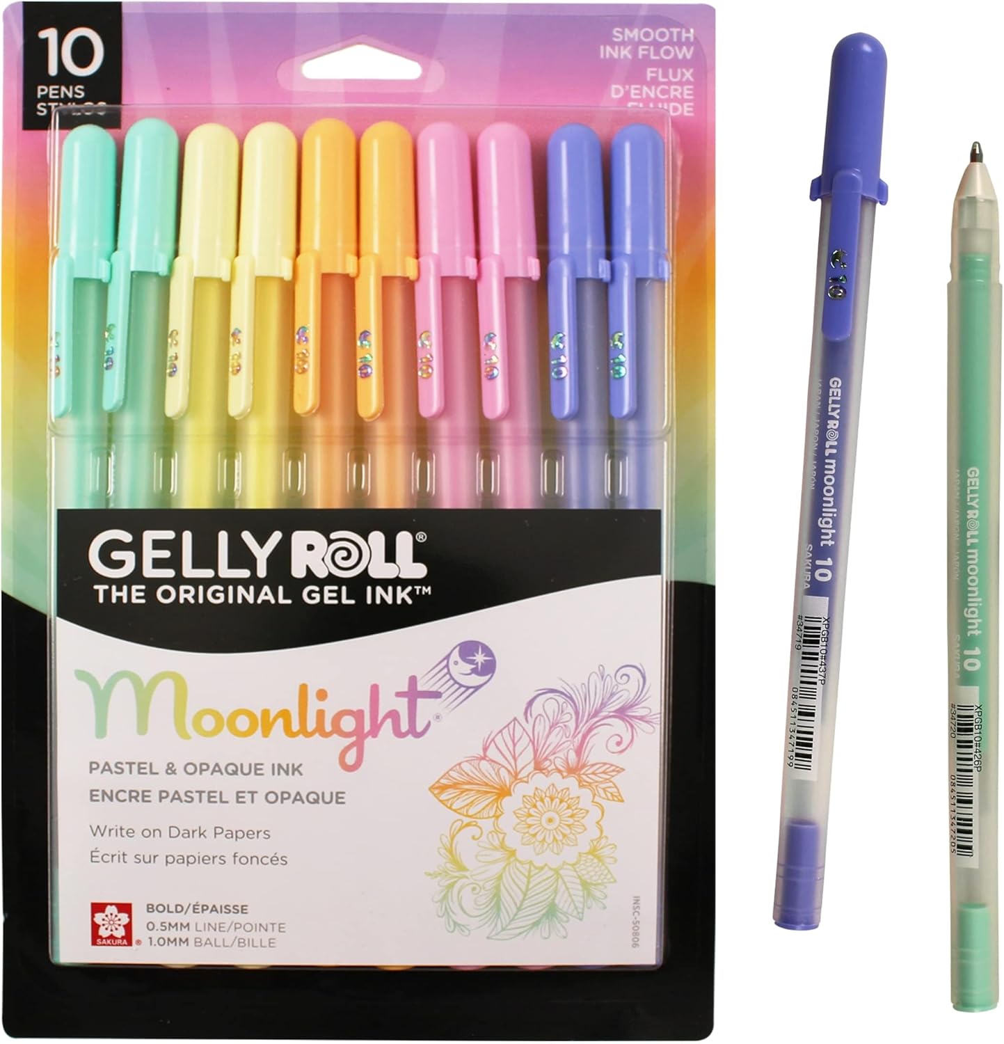 SAKURA Gelly Roll Moonlight Gel Pen Set, Bold Tip, Opaque Colors, 10 PK 38176