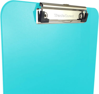 Trade Quest Plastic Clipboard Opaque Color Letter Size Low Profile Clip (Pack of 6) (Black)