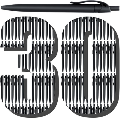 Aozora Pens Bulk 30 Pack Black Click Pens No Bleed Wholesale Retractable Ballpoint Pens Medium Point,Smooth Ink Pens for Journaling School Office Supplies 1.0MM Black Ink