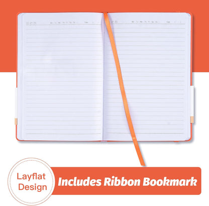 SUIN Hardcover-Journal-Notebooks, A5 Lined Journals Notebook for Writing 200 Pages, 8.2 x 5.5 inch, Classic Ruled Notebooks for Work/Travel/College (Black- 1 Pack)