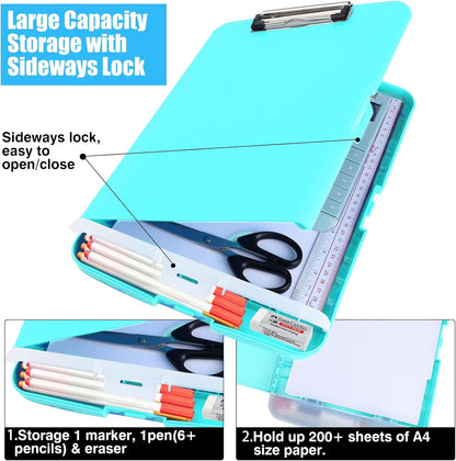 Red Plastic Clipboard with Storage,TFDLCG zm High Capacity Clip Boards 8.5x11,A4 Binder Nursing Clipboard Folder Heavy Duty for Women Teachers Work,School Office