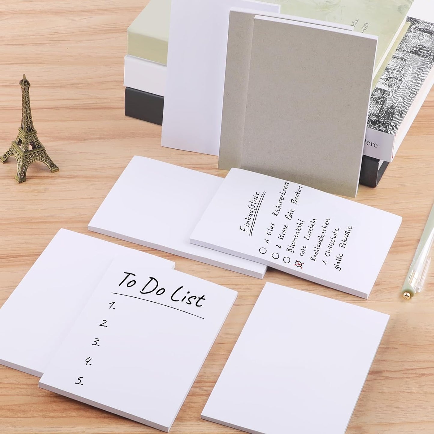 Hoiny Note Pads 3x5 In, 8 Pack Blank Notepad, White Scratch Pads for Writing, 50 Sheets Per Memo Pad for Jotting Down Quick Notes, Pads of Paper for Grocery and Shopping Lists, Small Server Notebook
