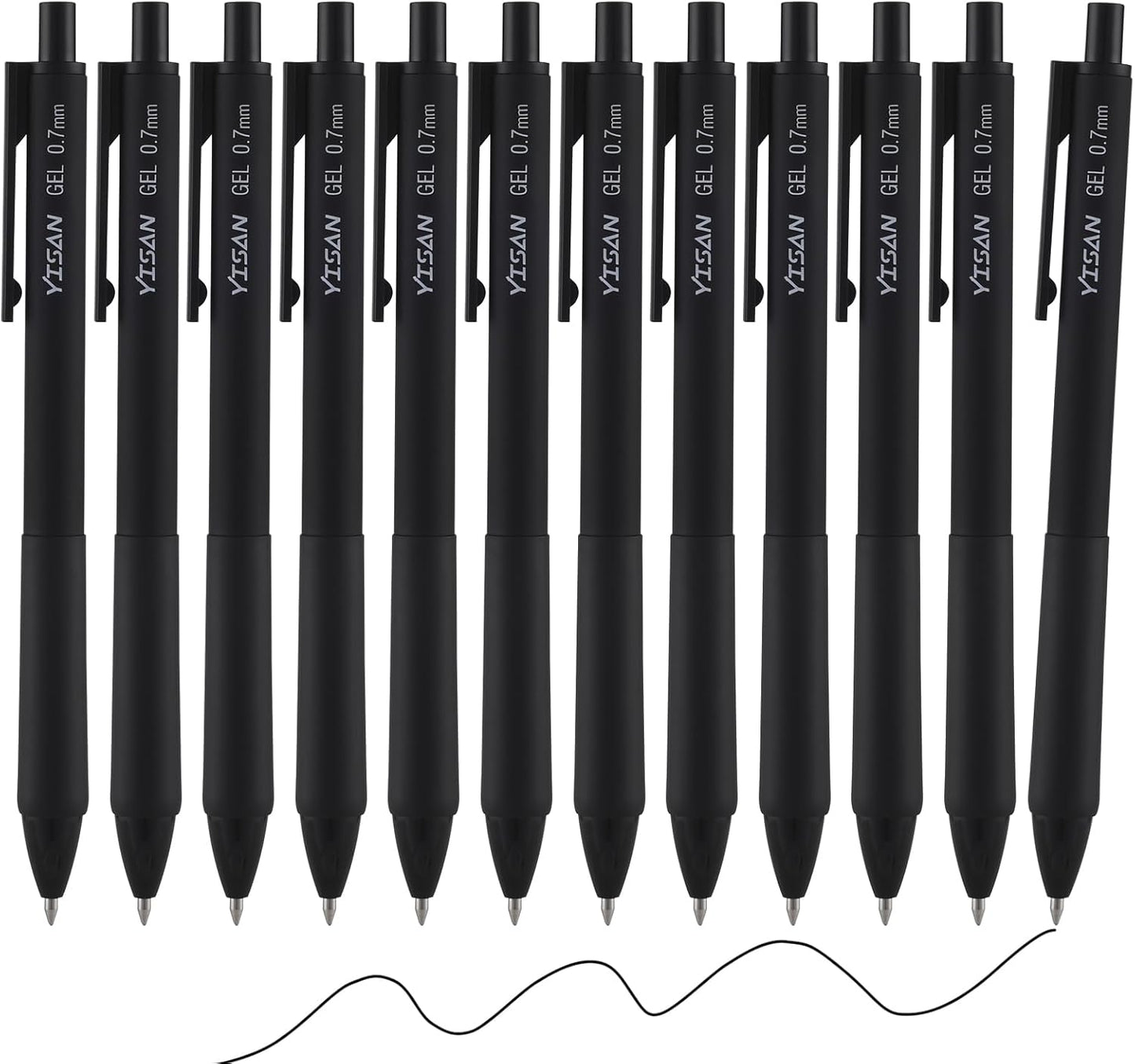 YISAN Colored Gel Pens,12 Pcs 0.7mm Fine Point Retractable Pens with Quick-Dry Ink - Smooth Writing for Journaling,Note Taking,Roller Ball Point,71082