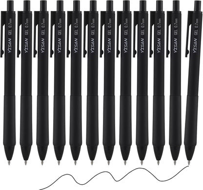 YISAN Colored Gel Pens,12 Pcs 0.7mm Fine Point Retractable Pens with Quick-Dry Ink - Smooth Writing for Journaling,Note Taking,Roller Ball Point,71082