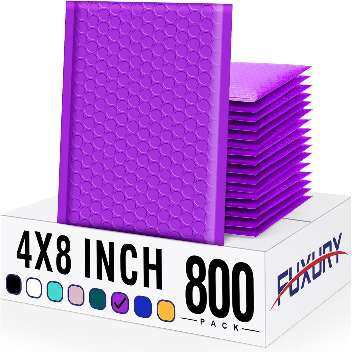 Fuxury Black Bubble Mailers 4x8" 100 Pack Waterproof Padded Envelopes Usable Size 4x7" Self Seal Bubble Envelopes Padded Mailers for Small Business, Envelope Mailers