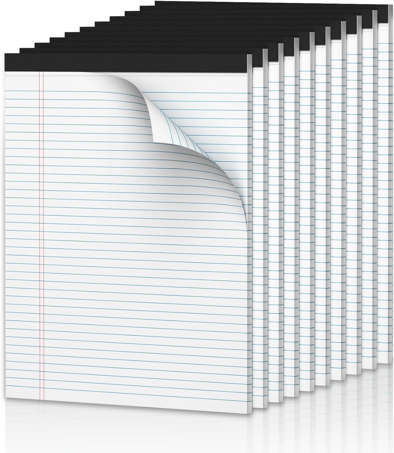 6 Pack Legal Pads 8.5 x 11 College Ruled Notepads, White Note Pads 8.5'' x 11'' Writing Pads Narrow Ruled Lined Paper Pads, 30 Sheets Per Note Pad, Legal Notepads for Work Study Daily Note Taking List