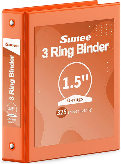 SUNEE 3 Ring Binder 3 Inch 1 Pack, Clear View Binder Three Ring PVC-Free (Fit 8.5x11 Inches) for School or Office Supplies, Pink