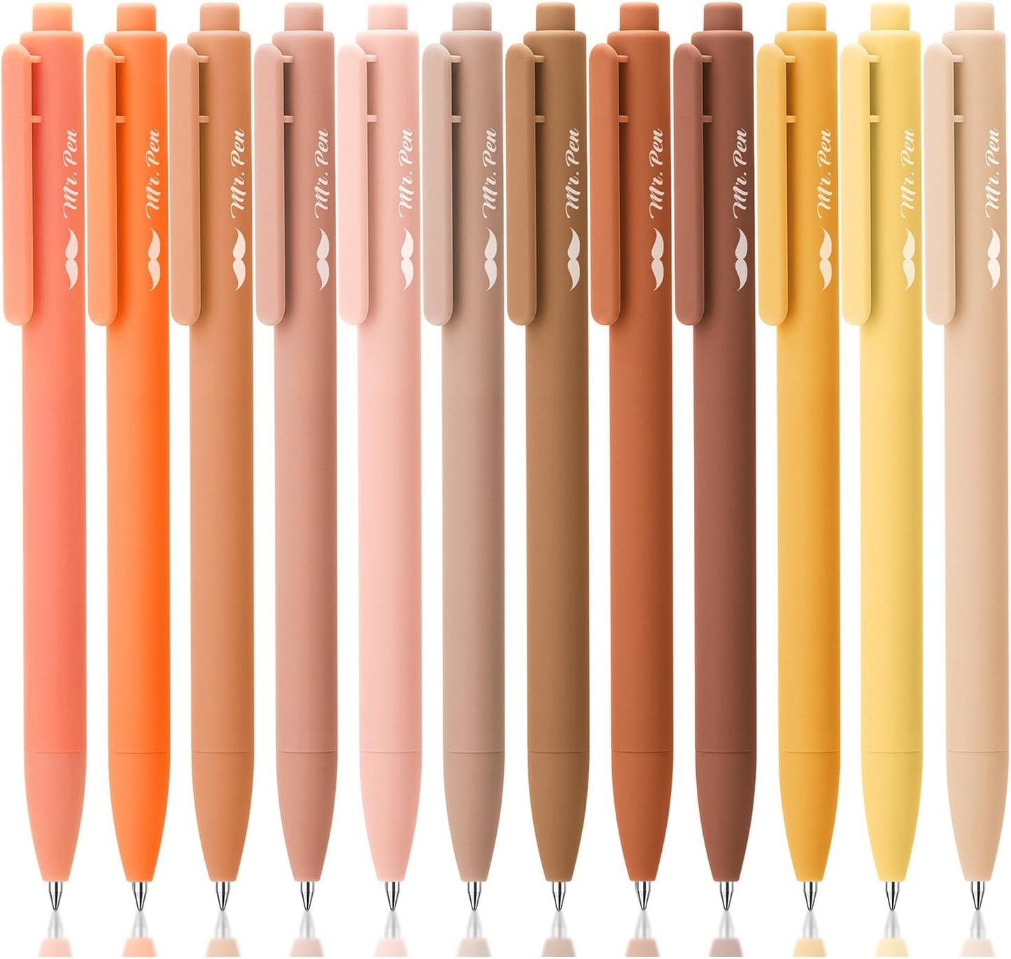 Mr. Pen- Retractable Gel Pens, 12 Pack, Colorful Ink, Fine Point 0.7mm, Fast Dry, Smooth Writing, Cute Pens for Drawing, Writing Planner and School Supplies