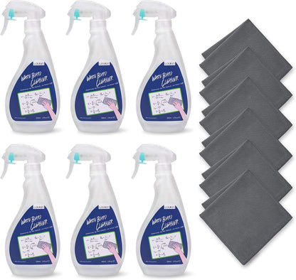 loukin Non-Toxic Whiteboard Cleaner, 17 fl oz Dry Erase Board Cleaner, Low-Odor Whiteboard Cleaning Spray with Cloth, Removes Stubborn Marks from Whiteboards, Chalkboard