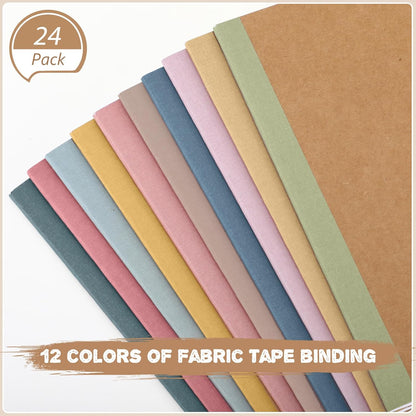Harloon A5 Composition Notebook Journals 8 x 5.75 in College Ruled Kraft Notebooks with Rainbow Spines Small Lined Composition Book for Office Home(Bright Color,24 Pcs)