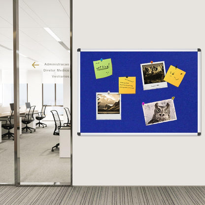 VIZ-PRO Large Fabric Bulletin Board/Foldable Notice Board Felt Gray, 60 X 48 Inches, Silver Aluminium Frame