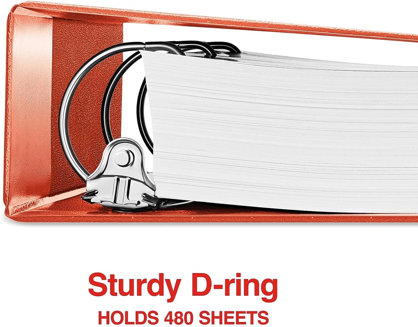 Staples Standard 2-Inch 3-Ring View Binder, Holds Up to 450 Sheets, Orange, Durable Binder for Office & School