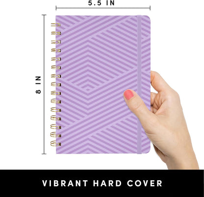 PAPERAGE Lined Spiral Journal Notebook, (Black), 160 Pages, Hardcover Journal for Women & Men, Medium 5.5 in x 8 in - 100 GSM, Thick Paper, Spiral Notebook for Work, School & Journaling