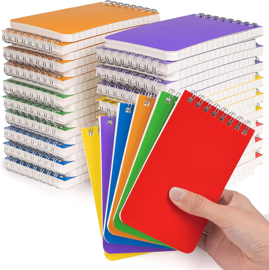 Pocket Notebook Bulk 3x5 Inch, 42 Packs Mini Top Bound Spiral Notepad, Memo Pads 6 Colored 60Sheets/120Pages (80GSM), Small Notepads for Listing, Planning, Note Taking
