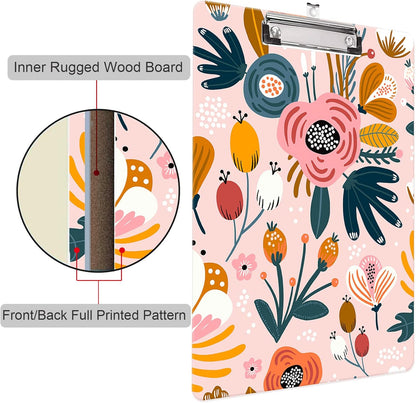 Fashion Clipboard, A4 Letter Size Wooden Decorative Clipboards for Teacher, Nurse, Doctor,Student and Kids, Cute Design for Standard Size 12.2" x 8.9" (C-Pink Purple Marble)