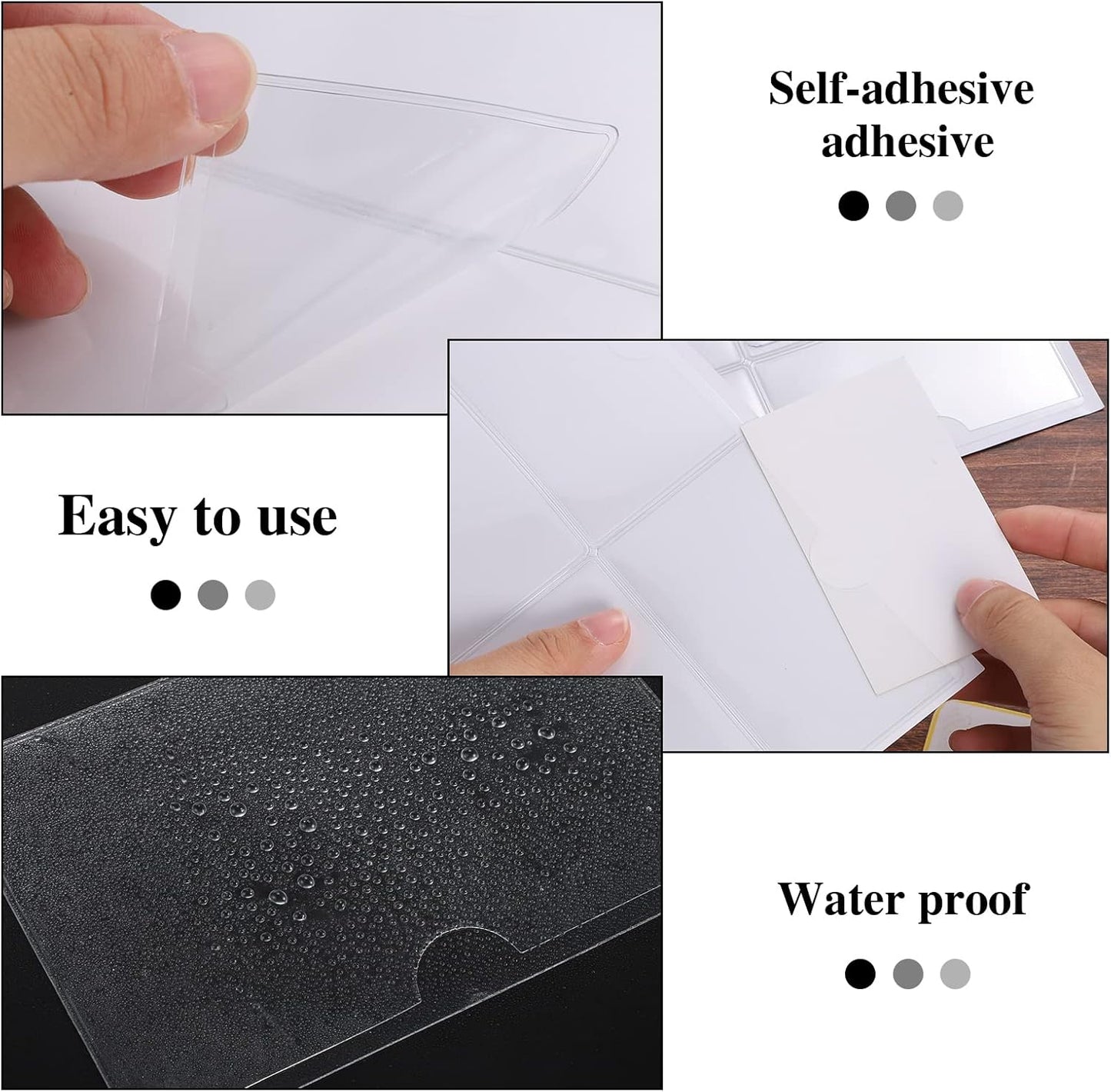 36 Pack 3" x 5" Index Card Holder Adhesive Plastic Label Holders Clear Tote Bag Labels Stickers for Organizing Storage Bins Library Card Shelves
