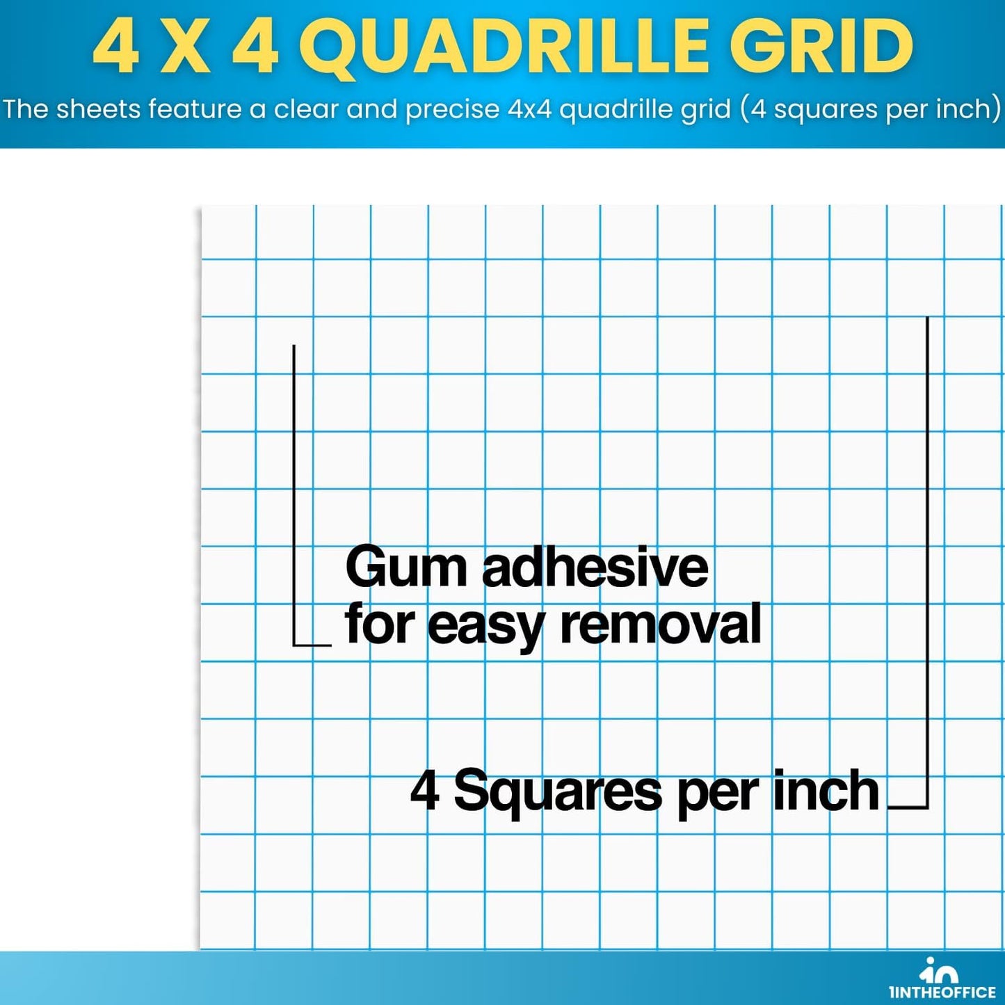 1InTheOffice Graph Pads, 8.5" x 11", Quadrille Pad 8.5 x 11, 50 Sheets/Pad (6 Pack)