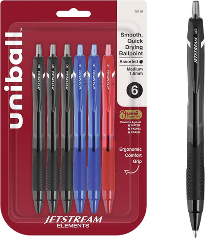 uniball Jetstream 101 Ballpoint Pens, Medium Point (1.0mm), Blue, 12 Pack
