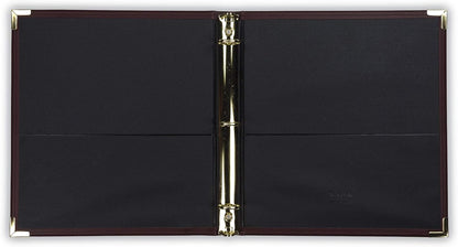 Samsill Classic Collection Leather 3 Ring Binder, Executive Presentation Portfolio, 0.5 Inch (Holds 100 Sheets), Brass Round Ring, Burgundy