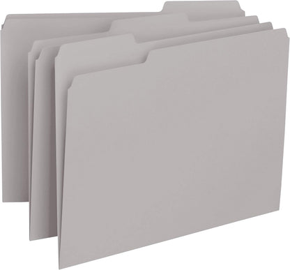 Smead Interior File Folder, 1/3-Cut Tab, Letter Size, Aqua, 100 per Box, Expandable File Folders for Filing Cabinet