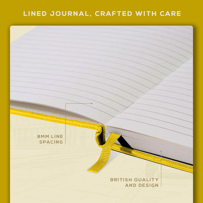 BEECHMORE BOOKS Large Lined Journal Notebook, 8.5" x 11.5" (A4) Hardcover Vegan Leather Executive Diary for Work, Thick 120gsm Paper, Lay-Flat Binding, Gift Box