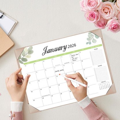 Desk Calendar 2026-2027 with Desk Mat – 22" x 17" Large Desk Pad Calendar Runs from January 2026 to June 2027, Office Supplies Desktop Monthly Calendar for Home & Office