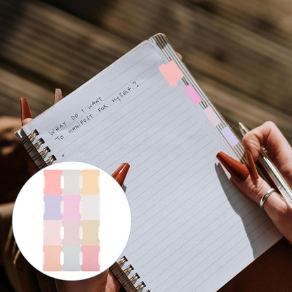 25 Sheets/300 Pieces Sticky Index Tabs Double Sided Post-it Flags Book Page Markers Tabs Self Adhesive Stickers Blank Monthly Tabs Writable Sticky Notes for Labeling (Morandi)