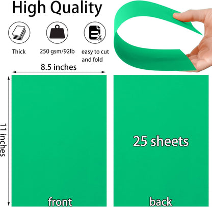 25 Sheets Black Cardstock Paper 8.5'' x 11'', 250gsm/92lb Thick Paper for Scrapbook, Invitations, Printing and DIY Cards