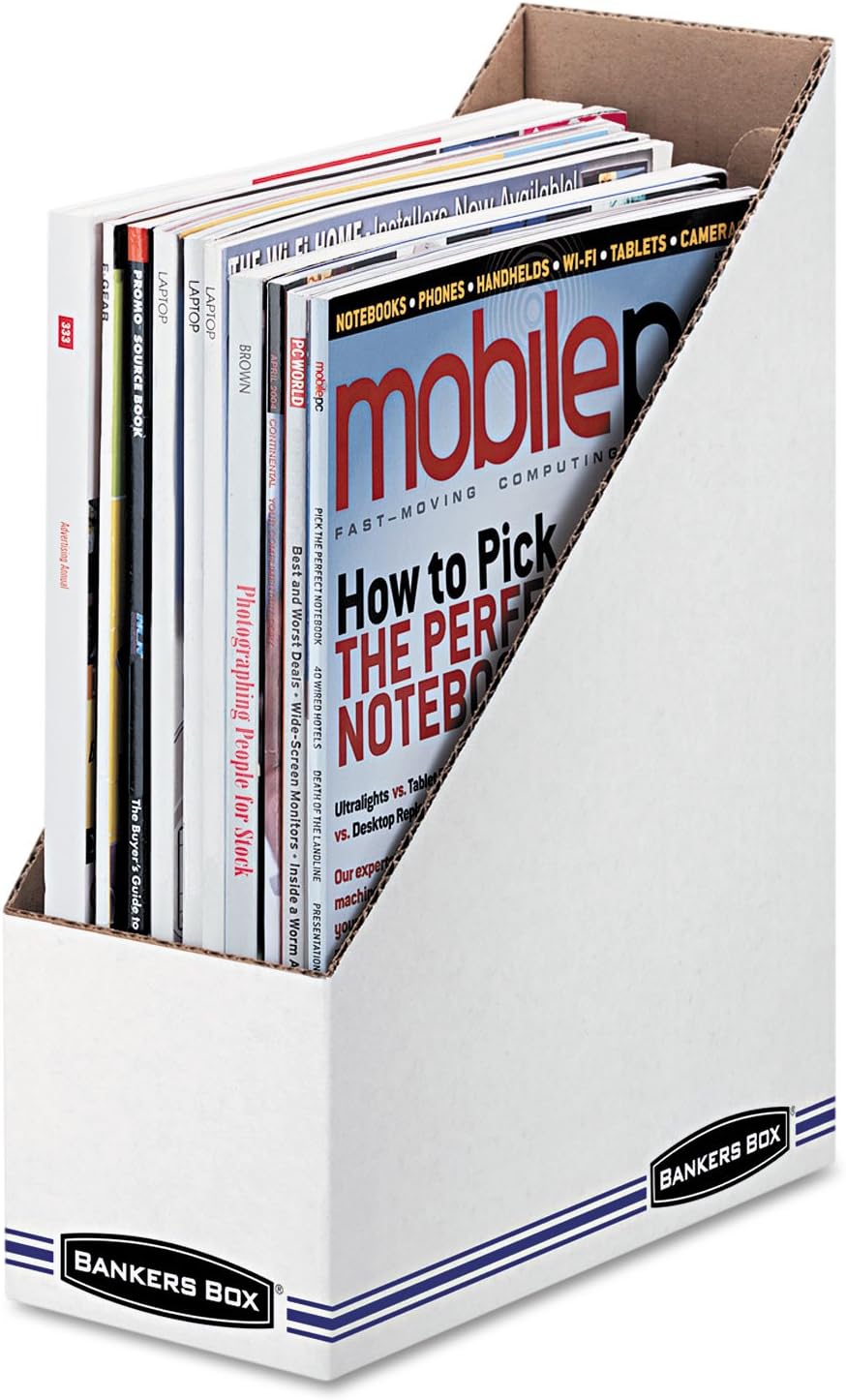 Bankers Box Magazine File Holders, Oversized Letter, Wood Grain, 12 Pack (07224)