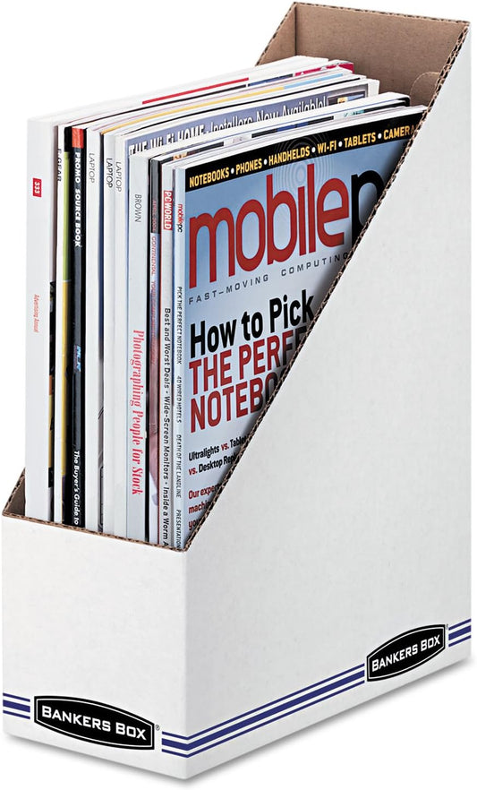 Bankers Box Magazine File Holders, Oversized Letter, Wood Grain, 12 Pack (07224)