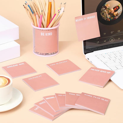 Yinder 48 Pcs Inspirational Sticky Notes Cute Motivational Sticky Notes Pad End of Year Employee Appreciation Gifts Bulk for Teacher Nurse Coworkers Office Supplies 3 x 3'' (Thank You,Dark Color)