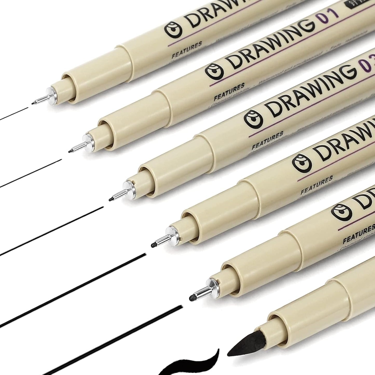 Muchcute Extra Fine Point Writing Pens:6 Black 0.25mm Ultra Thin Micron Pen 01 No Bleed Bible Journaling Study Supplies Annotation Smooth Waterproof Micro Line Tip Fineliner Gel Felt Ink Markers Stuff