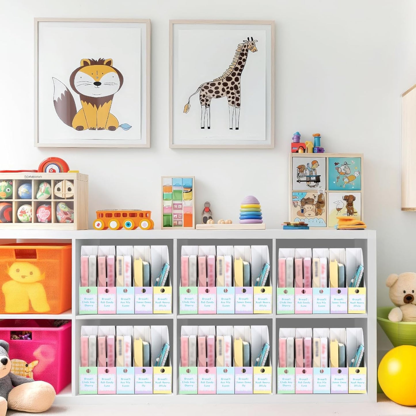 Pasimy 25 Pcs Pastel Cardboard Magazine File Holder Magazine Organizer Book Bin with Label Sticker Multicolor File Storage Box for Desk Shelves Document School Classroom Home Office Supplies