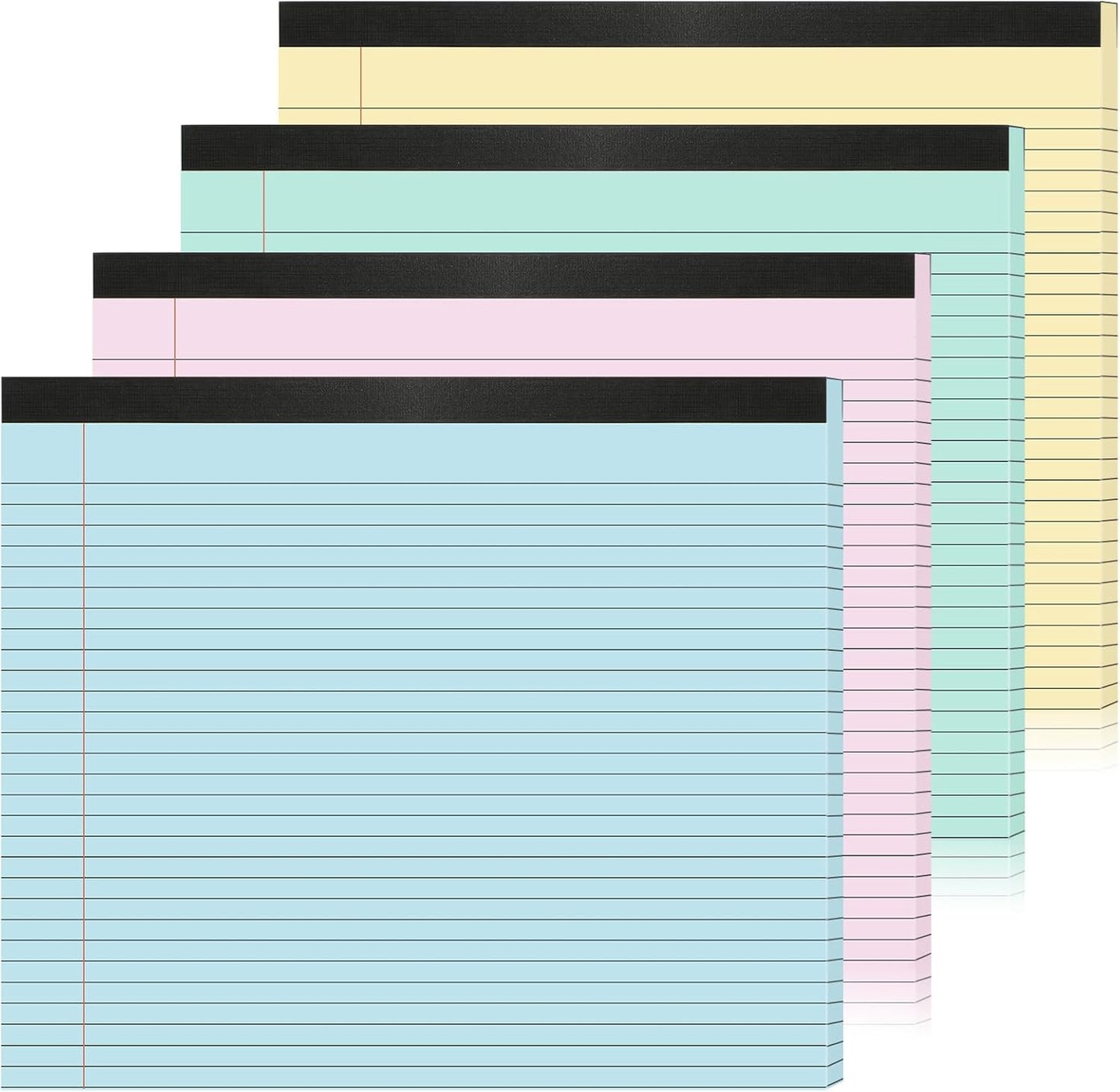 gisgfim 4 Pack 11" x 9.5" Legal Pads College Ruled Notepad Landscape Notebook 80 GSM Horizontal Lined Notebook Writing Pads Aesthetic Legal Pad for School Office Business (Pastel)