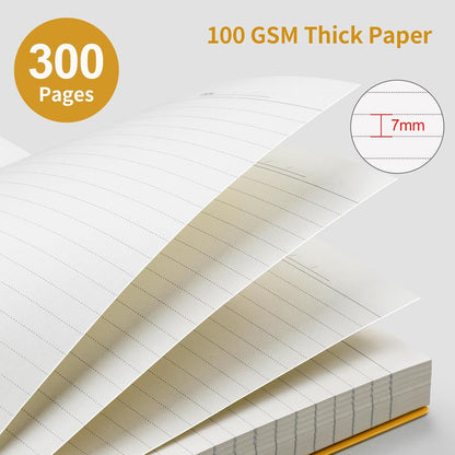 EMSHOI A5 Spiral Notebook College Ruled Lined Journal, Small 5.7" X 8.22", 300 Pages/150 Sheets, 100gsm Thick Paper, Waterproof Hardcover, for Office School Women Men Work Writing Notes, Blue