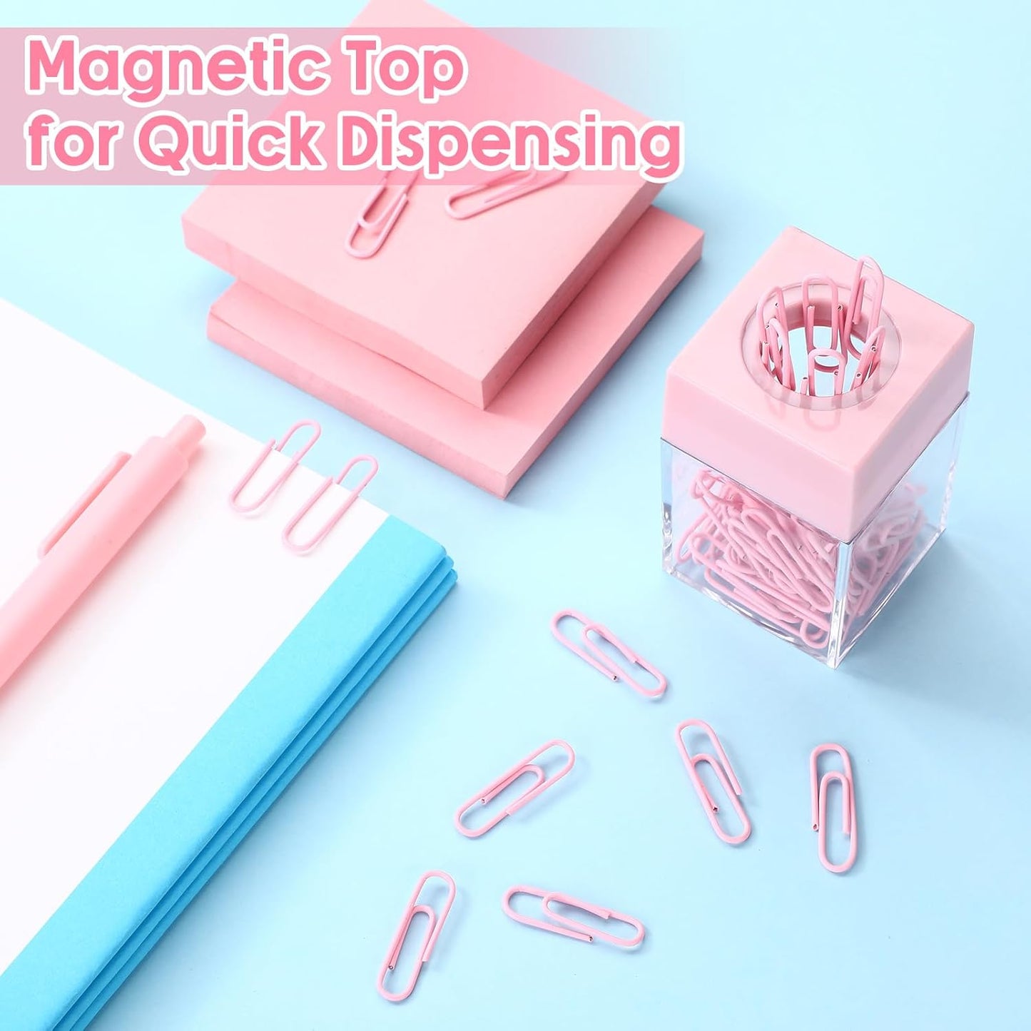 Outus 4 Pieces Magnetic Paper Clip Dispenser Holder Paperclip Dispenser for Desk, School, Office(Black)