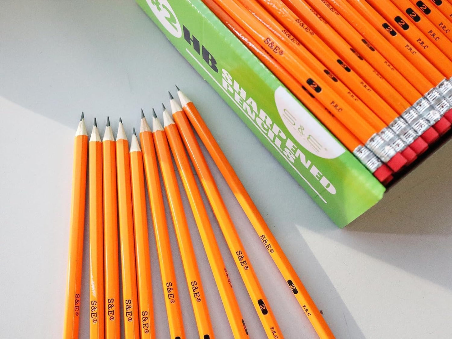 S & E TEACHER'S EDITION 360pcs Pre-sharpened Pencils with eraser top, No.2 pencils #2 HB pencil, Golf, Classroom, Pew, Back to school, 360 pcs/box