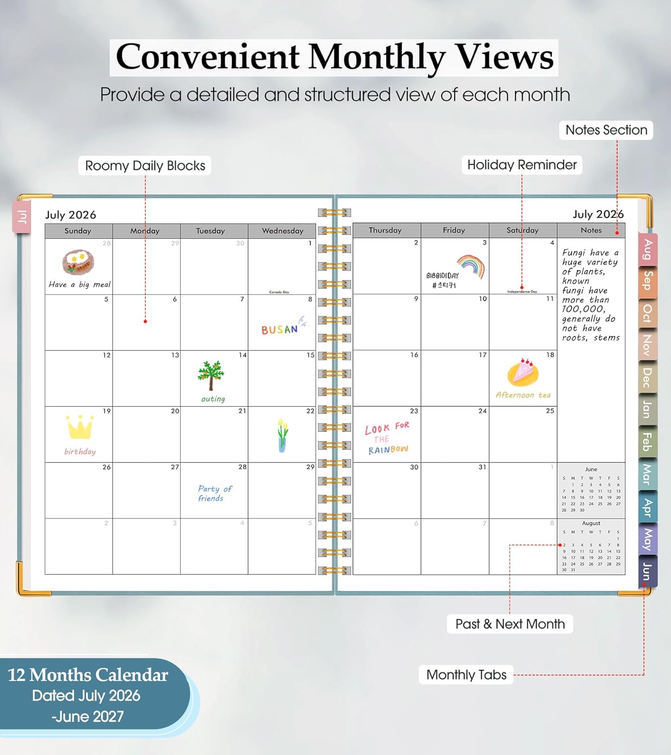2026 Planner, Weekly and Monthly Calendar Planner from January 2026 - December 2026, 8.5" x 11" Hardcover Leather Hourly Appointment Book with Tabs, Spiral Daily Planners for School Work Home, Green