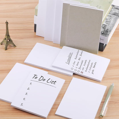 Hoiny Note Pads 5.5x8.5 In, 10 Pack Blank Server Notepad, 50 Sheets Per Scratch Memo Pads for Grocery Shopping To Do Lists, Small White Paper for Writing Quick Notes Work Home Office