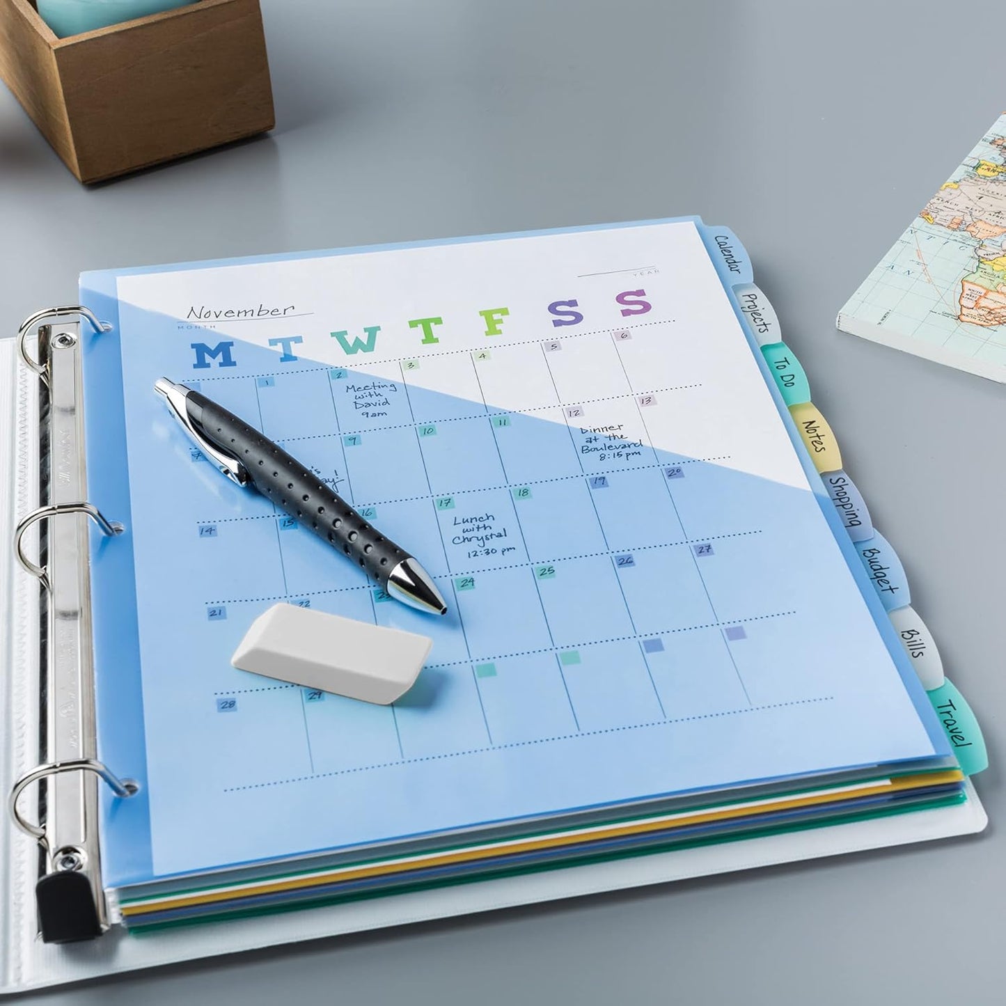 Avery Write & Erase Pocket Plastic Dividers for 3 Ring Binders, 8-Tab Sets, Multicolor, Tabs Viewable Beyond Sheet Protectors, 24 Sets (16177)