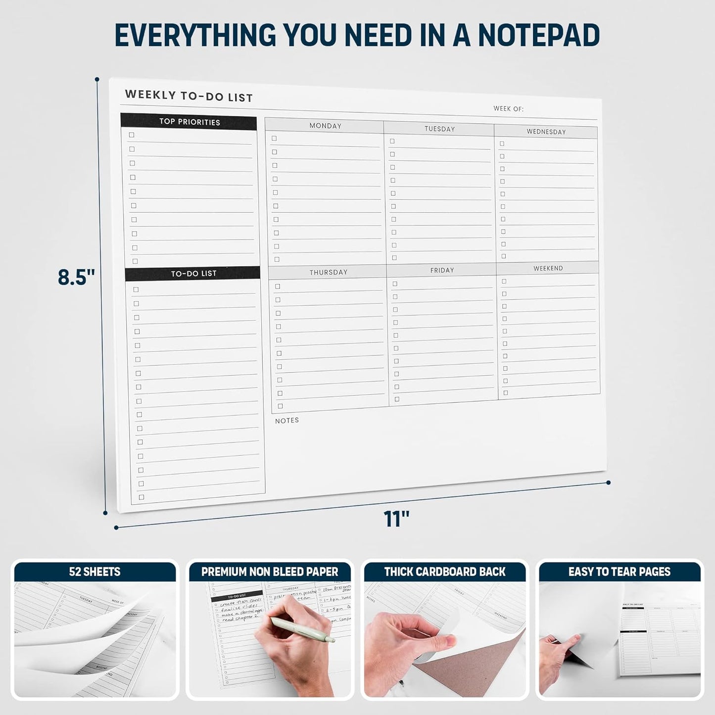 To Do List Notepad: With Multiple Functional Sections - 6.5 x 9.8" 60 Sheets - Spiral Daily Planner Notebook - Task CheckList Organizer Agenda Pad for Work - Note & Todo List Organization Notebooks