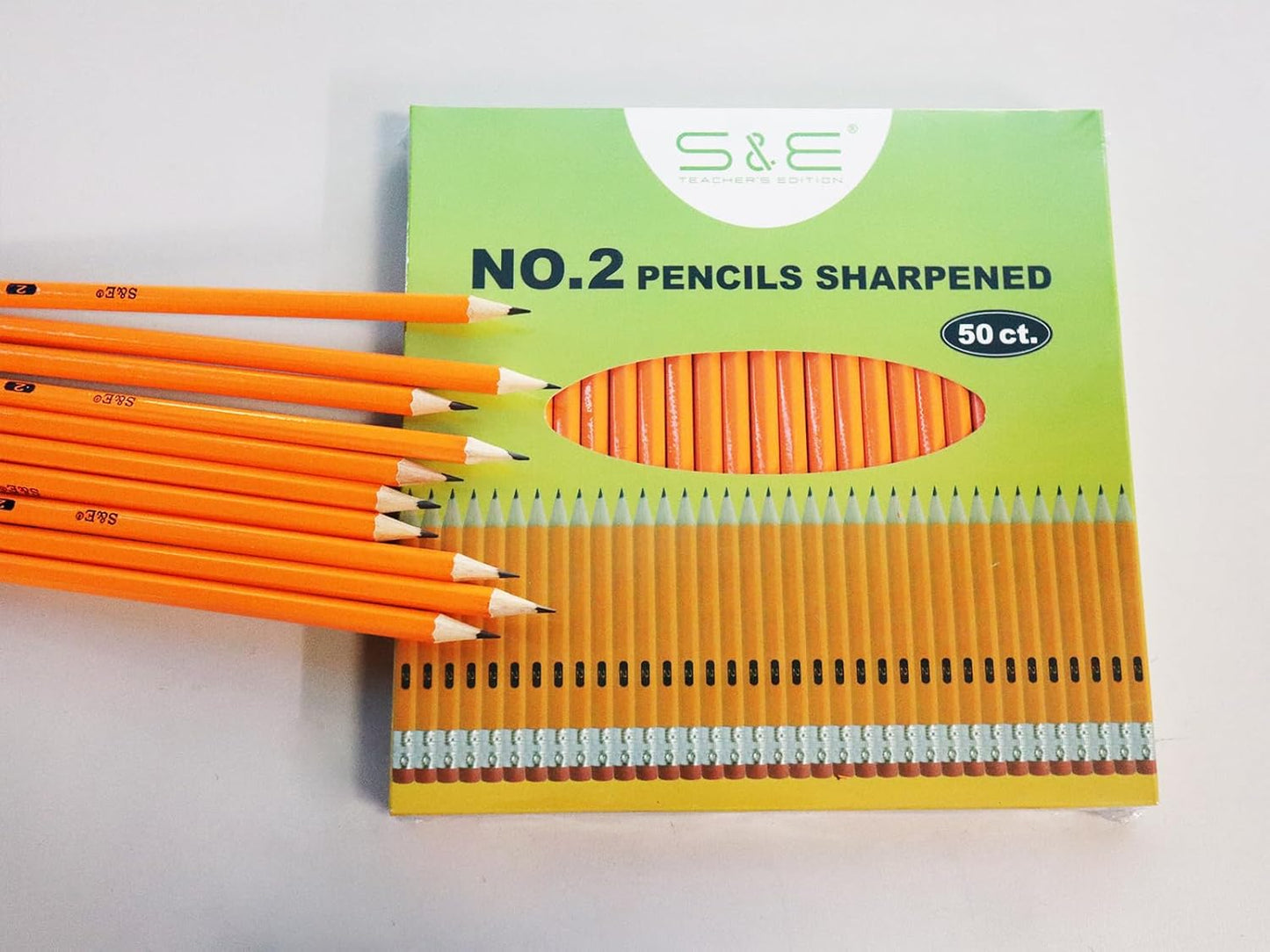 S & E TEACHER'S EDITION 360pcs Pre-sharpened Pencils with eraser top, No.2 pencils #2 HB pencil, Golf, Classroom, Pew, Back to school, 360 pcs/box